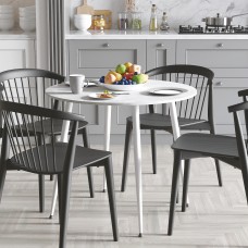 Круглий стіл OPTIMA 5 ніжки конусні Ferrum-decor 750x900x900 Білий метал ДСП Бетон 16 мм (FRD-107491)