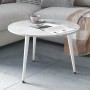 Журнальний круглий стіл OPTIMA 1 ніжки конусні Ferrum-decor 450x670x670 Білий метал ДСП Бетон 16 мм (FRD-107471)