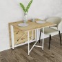 Обідній стіл трансформер книжка Оріон Pro Ferrum-decor 75x152x90 Білий метал ДСП Дуб Артизан 16 мм (FRD-107411)