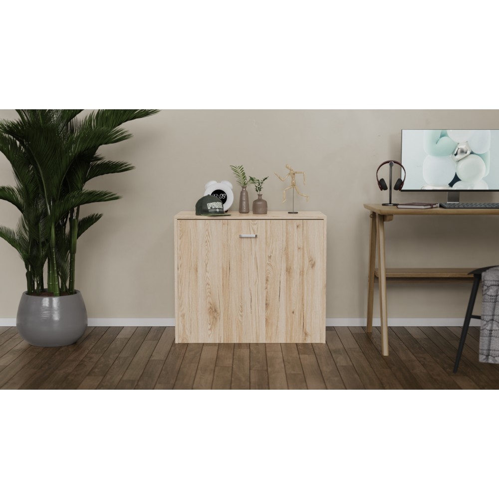Ліжко трансформер тумба ASCET 2 Ferrum-decor 650x2000x700 Чорний метал ДСП Дуб Сан-Марино 16 мм (FRD-107331)