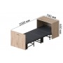 Ліжко трансформер тумба ASCET 2 Ferrum-decor 650x2000x700 Чорний метал ДСП Дуб Сан-Марино 16 мм (FRD-107331)