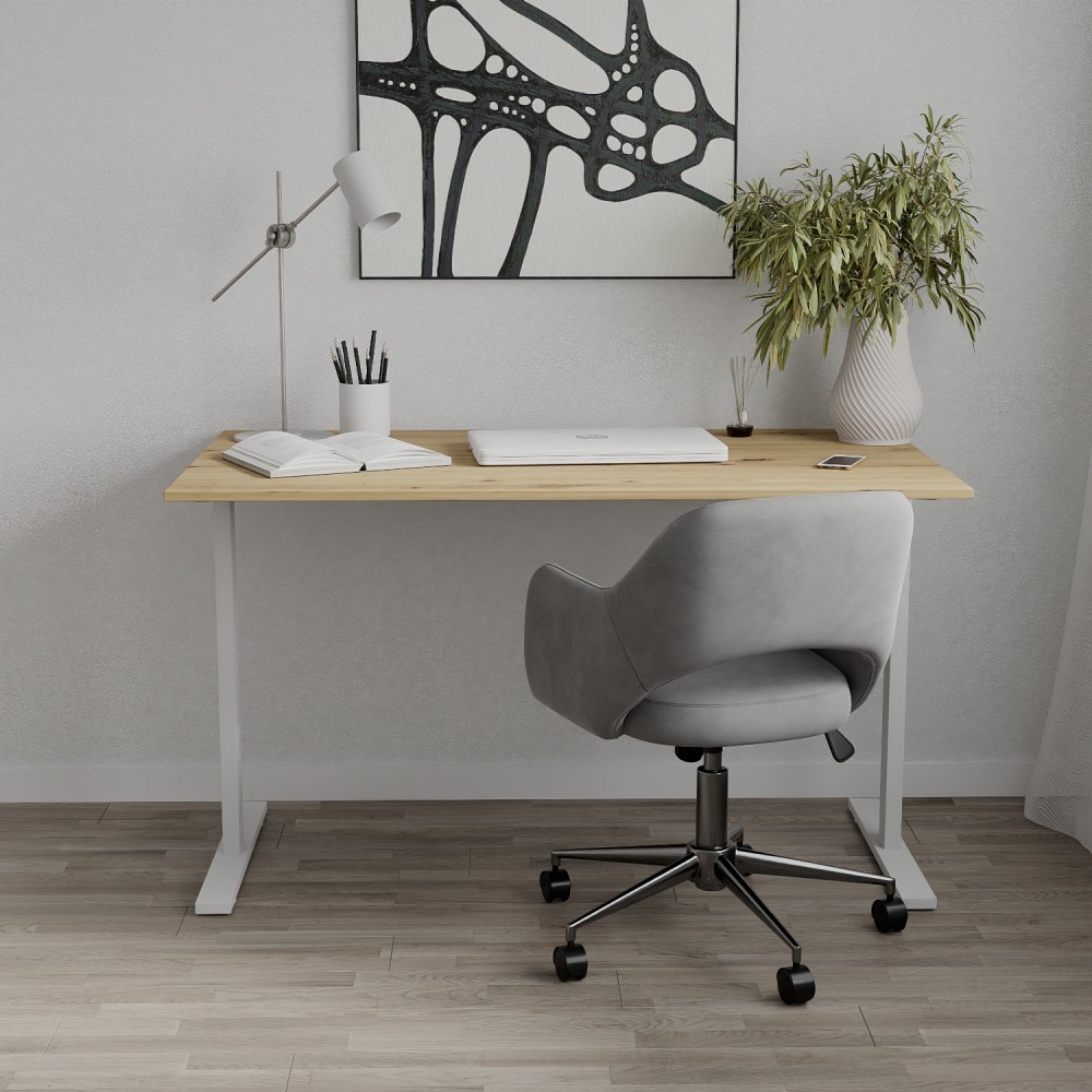 Стол письменный Space Ferrum-decor 750x1000x700 Белый металл ДСП Дуб Артизан 16 мм (FRD-107881)
