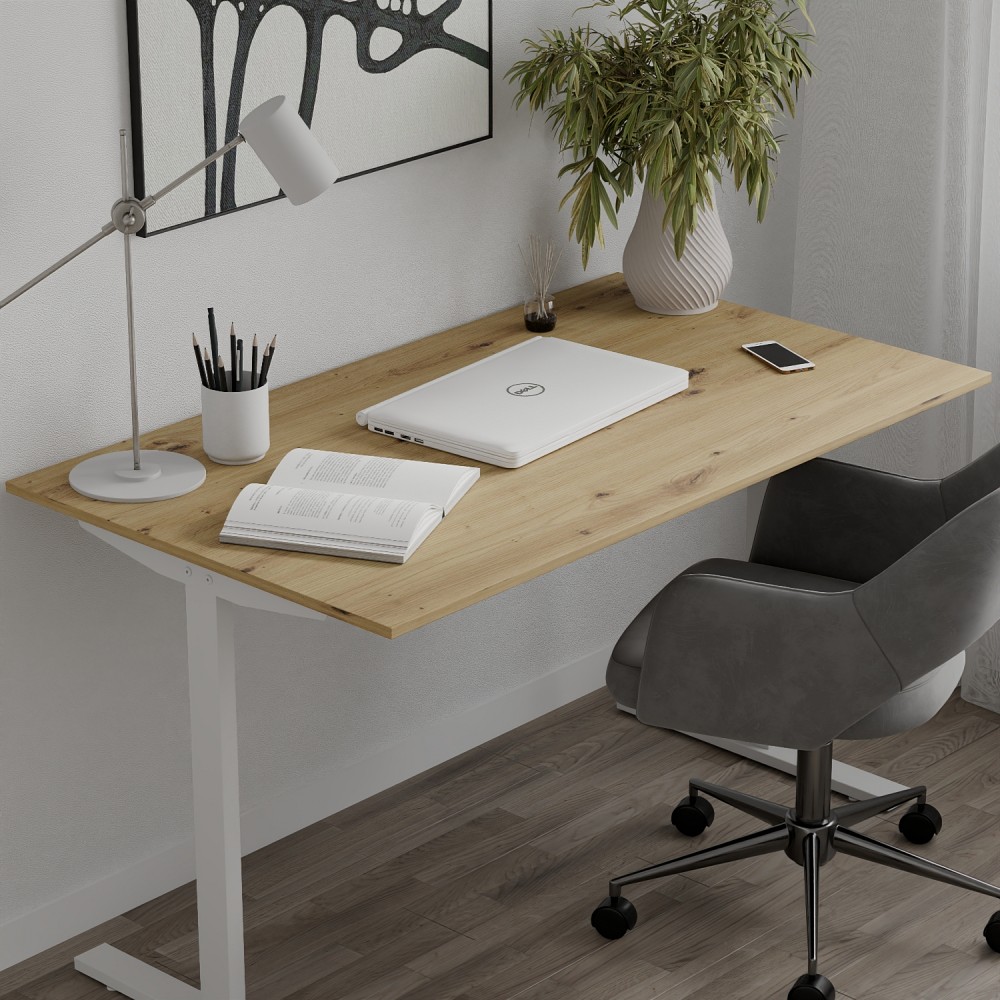 Стол письменный Space Ferrum-decor 750x1000x700 Белый металл ДСП Дуб Артизан 16 мм (FRD-107881)