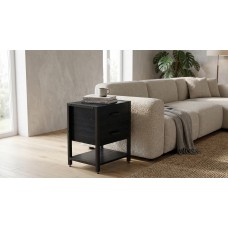 Тумба универсальная Ferrum-decor Вивьен 2/1 50x41x40 черный ДСП Каштан Арвадонна 16мм (FRD-107791)