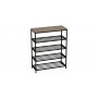 Полка для обуви Слайм 4 Ferrum-decor 820x630x260 Черный металл ДСП Дуб Сан-Марино 16 мм (FRD-106839)