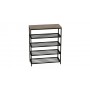 Полка для обуви Слайм 4 Ferrum-decor 820x630x260 Черный металл ДСП Дуб Сан-Марино 16 мм (FRD-106839)