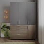 Шкаф для одежды Doros Торн Кремона Канноло/Серый 3 ДСП/3Ш (полки) 135х51.6х200 (DRS-012048)