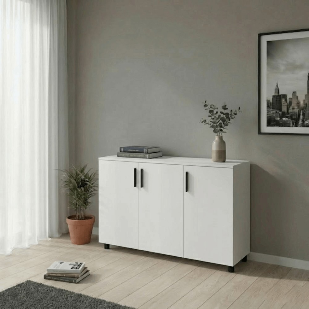 Комод Doros Торн Білий 3 ДСП 135х51.6х80 (DRS-012098)