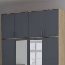 Антресоль висока Doros Ронді Дуб Артизан/Графіт 4 ДСП 160х52х65 (DRS-011907)