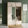 Шафа для одягу Doros Ронді з вішалкою, дзеркалом та антресолею Дуб Артізан/Кашемір 2 ДСП 142х52х236 (42005274) (DRS-012129)