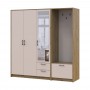 Шафа для одягу Doros Ронді з вішалкою та дзеркалом Дуб Артізан/Кашемір 3 ДСП 181х52х195 (42005282) (DRS-012139)