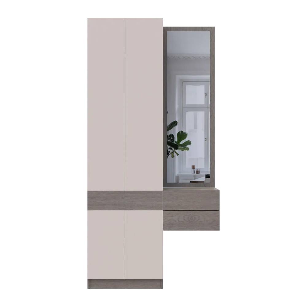 Прихожая Doros Сола 1+2 Канноло/Кашемир ДСП/зеркало 105х40х215 (DRS-011897)