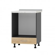 Кухонний модуль під духовку Оптіма Низ Н85-600 Антрацит/Дуб Крафт Золотий (без стільниці) 600х461х820 мм (EVR-072183)