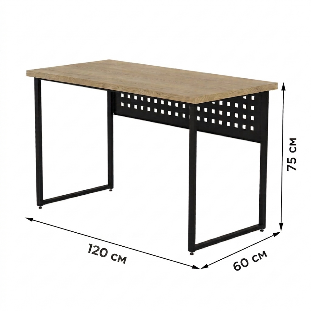 Стол письменный Майк Ferrum-decor 75x120x60 Черный металл ДСП Дуб Кремона Торро 32 мм (FRD-108342)