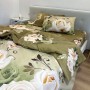 Комплект постельного белья Поликотон LeLIT P-0108 Коричнево-Зеленый Семейный (LLT-111233)