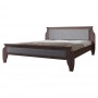 Односпальне дерев'яне ліжко Mebigrand Ліон М4 Горіх темний/Аляска 93 (Сірий) 90х200 см (MBG-23836)