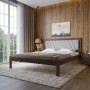 Двуспальная деревянная кровать Mebigrand Пекин П6 Орех темный/Аляска 93 (Серый) 160х190 см (MBG-17556)