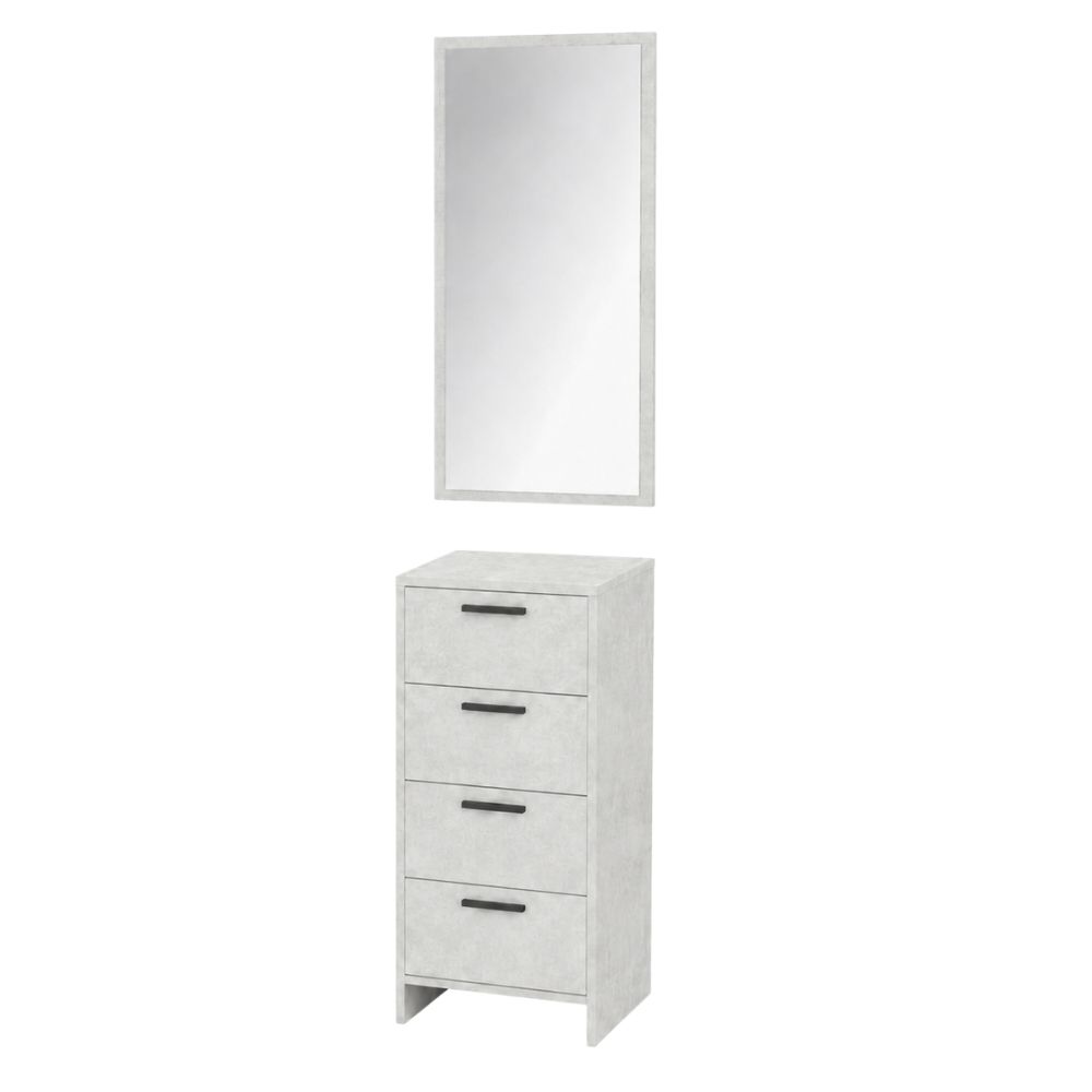 Тумба для обуви с зеркалом LION Тахо 40х34х200 см Бетон Style (LION-045561)