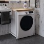 Стеллаж полка Бафрум 401 Ferrum-decor для стиральной машины 90x70,5x60,5 Белый металл ДСП Дуб Кремона Торро 16 мм (FRD-107582)