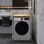 Стеллаж полка Бафрум 401 Ferrum-decor для стиральной машины 90x70,5x60,5 Белый металл ДСП Дуб Кремона Торро 16 мм (FRD-107582)