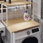 Стеллаж полка Бафрум 402 Ferrum-decor для стиральной машины 133,5x70,5x60,5 Белый металл ДСП Дуб Кремона Торро 16 мм (FRD-107592)