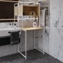 Стеллаж полка Бафрум 403 Ferrum-decor для стиральной машины 178x70,5x60,5 Белый металл ДСП Дуб Кремона Торро 16 мм (FRD-107602)