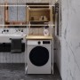Стелаж-полиця Бафрум 404 Ferrum-decor для пральної машини 178x70,5x60,5 Білий метал ДСП Дуб Кремона Торро 16 мм (FRD-107612)