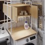 Стелаж-полиця Бафрум 404 Ferrum-decor для пральної машини 178x70,5x60,5 Білий метал ДСП Дуб Кремона Торро 16 мм (FRD-107612)
