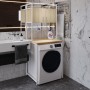 Стелаж-полиця Бафрум 404 Ferrum-decor для пральної машини 178x70,5x60,5 Білий метал ДСП Дуб Кремона Торро 16 мм (FRD-107612)