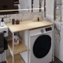 Стелаж-полиця Бафрум 405 Ferrum-decor для пральної машини 90x101x60,5 Білий метал ДСП Дуб Кремона Торро 16 мм (FRD-107622)