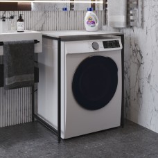 Стеллаж полка Бафрум 401 Ferrum-decor для стиральной машины 90x70,5x60,5 Черный металл ДСП Бетон 16 мм (FRD-107352)