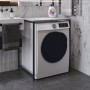 Стеллаж полка Бафрум 401 Ferrum-decor для стиральной машины 90x70,5x60,5 Черный металл ДСП Бетон 16 мм (FRD-107352)