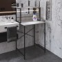 Стеллаж полка Бафрум 402 Ferrum-decor для стиральной машины 133,5x70,5x60,5 Черный металл ДСП Бетон 16 мм (FRD-107362)