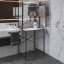 Стеллаж полка Бафрум 404 Ferrum-decor для стиральной машины 178x70,5x60,5 Черный металл ДСП Бетон 16 мм (FRD-107382)
