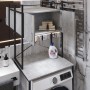 Стеллаж полка Бафрум 404 Ferrum-decor для стиральной машины 178x70,5x60,5 Черный металл ДСП Бетон 16 мм (FRD-107382)