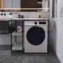 Стелаж-полиця Бафрум 405 Ferrum-decor для пральної машини 90x101x60,5 Чорний метал ДСП Бетон 16 мм (FRD-107392)