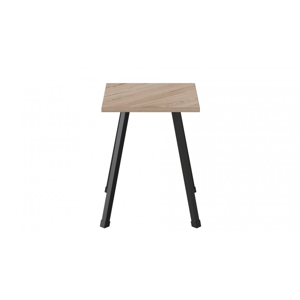 Табурет Ferrum-decor 430x320x320 Чорний метал ДСП Дуб Сан-Марино 16 мм (FRD-107312)