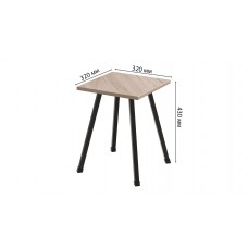 Табурет Ferrum-decor 430x320x320 Чорний метал ДСП Дуб Сан-Марино 16 мм (FRD-107312)