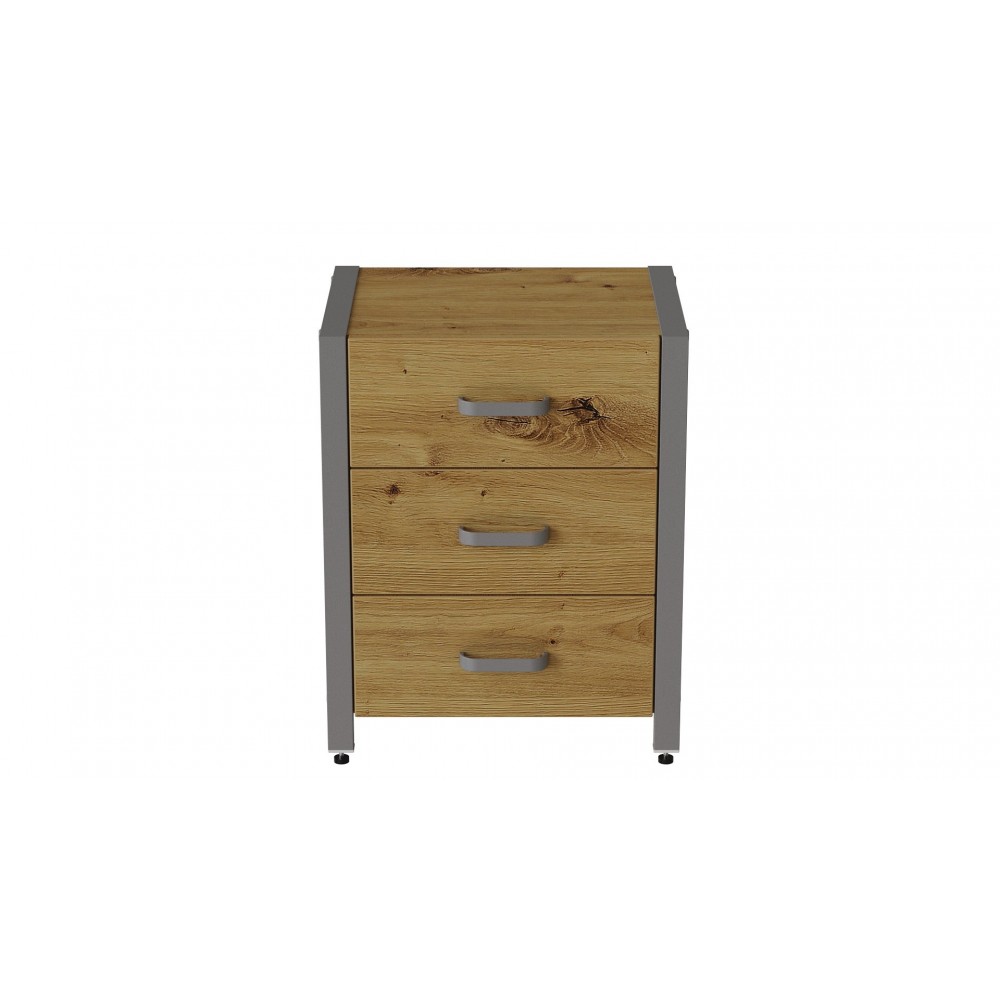 Тумба универсальная Ferrum-decor Вивьен 3 50x41x40 серый ДСП Дуб Артизан 16мм (FRD-106872)