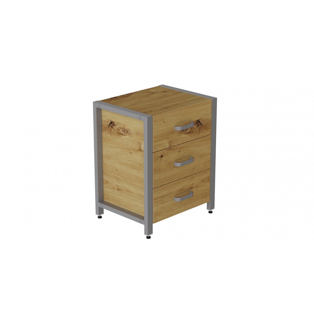 Тумба универсальная Ferrum-decor Вивьен 3 50x41x40 серый ДСП Дуб Артизан 16мм (FRD-106872)