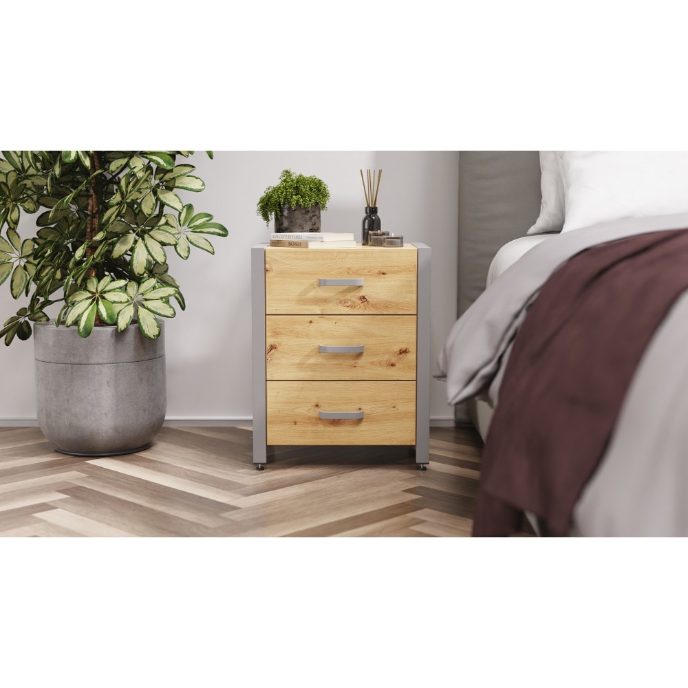 Тумба универсальная Ferrum-decor Вивьен 3 50x41x40 серый ДСП Дуб Артизан 16мм (FRD-106872)