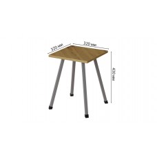 Табурет Ferrum-decor 430x320x320 Сірий метал ДСП Дуб Артизан 16 мм (FRD-106922)
