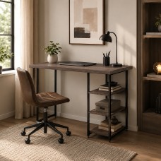 Стіл письмовий Кевин Ferrum-decor 75x100x60 Чорний метал ДСП Дуб Кремона Канолло 32 мм (FRD-108012)