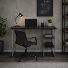 Стіл письмовий Кевин Ferrum-decor 75x120x60 Сірий метал ДСП Каштан Арвадонна 32 мм (FRD-108092)
