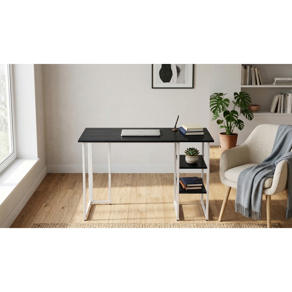 Стол письменный Кевин Ferrum-decor 75x140x70 Белый металл ДСП Каштан Арвадонна 16 мм (FRD-108112)