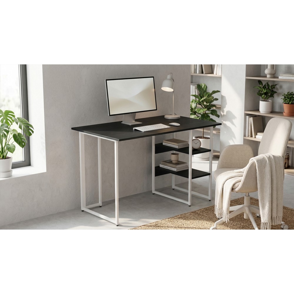 Стол письменный Кевин Ferrum-decor 75x140x70 Белый металл ДСП Каштан Арвадонна 16 мм (FRD-108112)