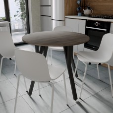 Круглий стіл MARSI 4 870-4 ніжки конусні Ferrum-decor 750x870x870 Чорний метал Дуб Кремона Канолло 16 мм (FRD-107522)