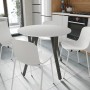 Стол круглый MARSI 4 870-4 ноги на конус Ferrum-decor 750x870x870 Черный металл ДСП Белый 16 мм (FRD-107432)