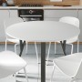 Стол круглый MARSI 4 870-4 ноги на конус Ferrum-decor 750x870x870 Черный металл ДСП Белый 16 мм (FRD-107432)