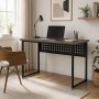 Стол письменный Майк Ferrum-decor 75x100x60 Черный металл ДСП Дуб Кремона Канолло 32 мм (FRD-108192)
